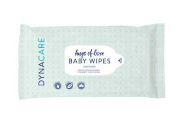 Dynarex 1327 Hugs of Love Baby Wipes unscented w/ Sticker Seal, 5" x 7", 24/80/cs