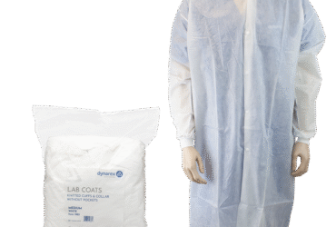 Dynarex 1985 Lab Coat w/out Pockets, X-Large, White, 3/10/cs