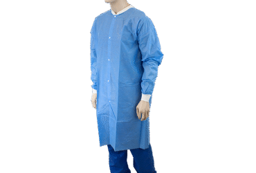 Dynarex 1995 Lab Coat w/out Pockets, X-Large, Blue, 3/10/cs