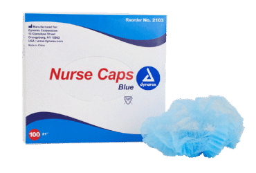 Dynarex 2103 Nurse Cap, 21", Blue, 5/100/cs