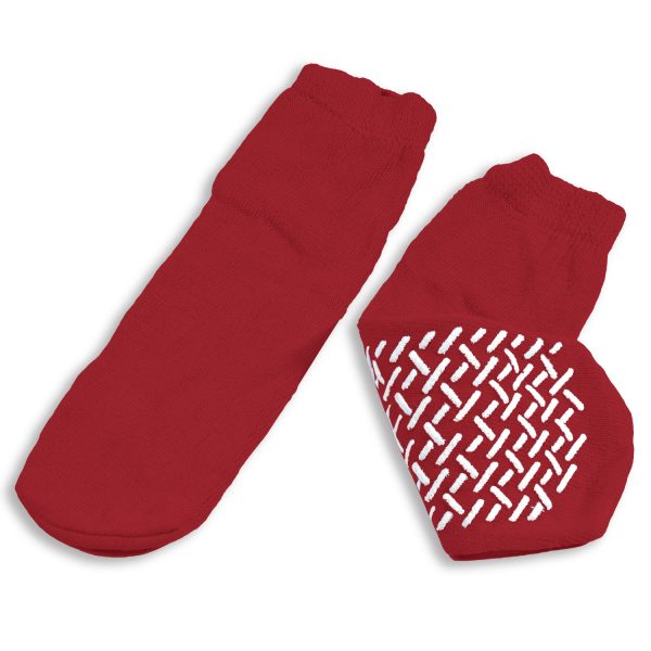 Dynarex 2180 Slipper Socks, Small, Red, 48/cs