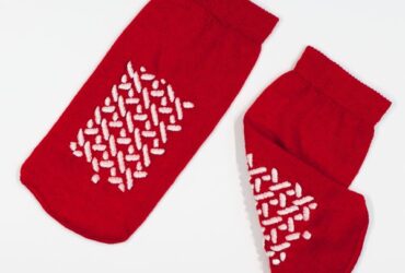 Dynarex 2190 Double Sided Slipper Socks, Small, Red, 48/cs