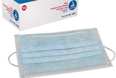 Dynarex 2201 Procedure Face Mask w/ Ear Loop, Blue, 12/50/cs