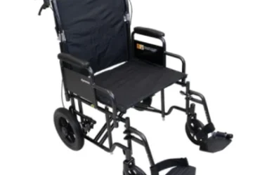 Dynarex 10244 Bariatric Transport Wheelchair - 22" x 18", Silver Vein, 1pc/cs