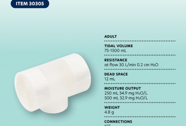 Dynarex 30305 Heat Moisture Exchanger (HME) 1500 Tracheostomy, Bow Tie, Adult, 50/cs