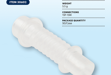 Dynarex 30602 Tracheostomy Pediatric Flex Connector, 15 mm OD x 15 mm ID, 50/cs