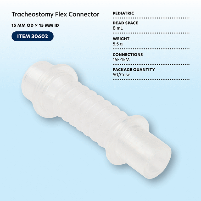 Dynarex 30602 Tracheostomy Pediatric Flex Connector, 15 mm OD x 15 mm ID, 50/cs