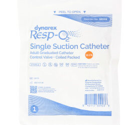 Dynarex 32005 Single Suction Catheter - Graduated w/ Control Valve, 16 Fr, Adult, 50/cs