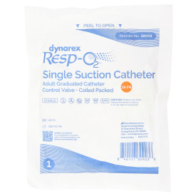 32005-2.jpg Dynarex 32005 Single Suction Catheter - Graduated w/ Control Valve, 16 Fr, Adult, 50/cs