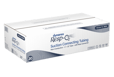 Dynarex 32110 Suction Connecting Tubing w/ Male Connector, Non-Conductive, 1/4" x 12' Tube, 20/cs