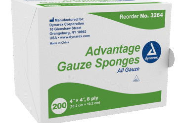 Dynarex 3264 Advantage Surgical Sponges, 4" x 4" 8 Ply, 20/200/cs