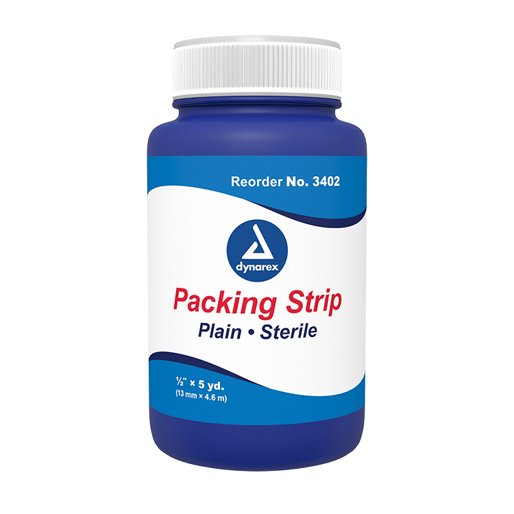 3402.png Dynarex 3402 Packing Strips Plain - Sterile, 1/2" x 5 yd, 12/cs