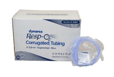 Dynarex 34213 Corrugated Tubing 6' (1.8 m), Segmented, Blue, 50/cs