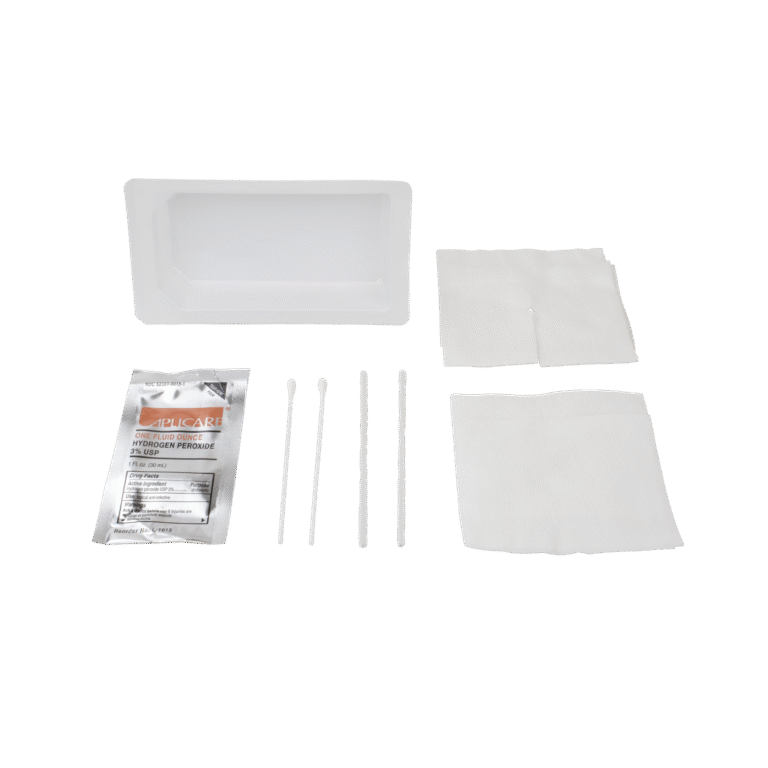 Dynarex 35009 Tracheostomy Care Kit - One Mini Compartment Tray, w/ Hydrogen Peroxide, 40/cs