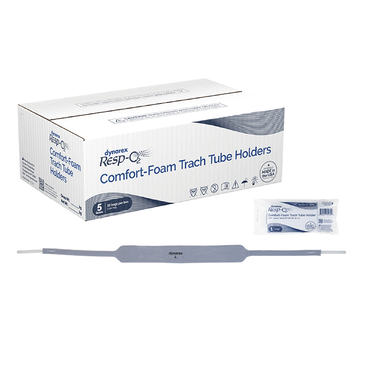Dynarex 35022 Comfort-Foam Trach Tube Holder, 1-Piece, Large, Adult, 5/12/cs