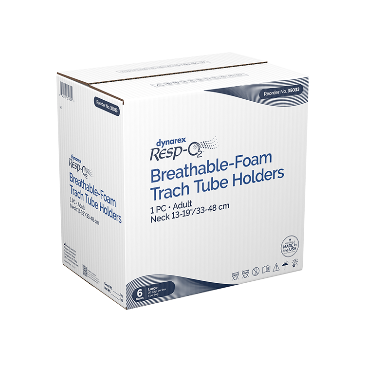 Dynarex 35033 Breathable-Foam Trach Tube Holder, 1-Piece, Large, Adult, 6/20/cs