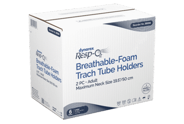 Dynarex 35034 Breathable-Foam Trach Tube Holder, 2-Piece, Large, Adult, 6/20/cs