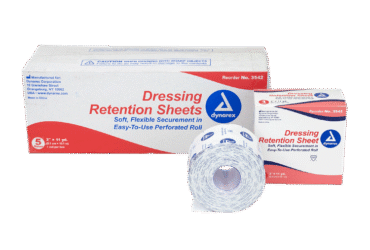Dynarex 3542 Dressing Retention Sheet - Latex Free, 2" x 11 yd, 5/cs