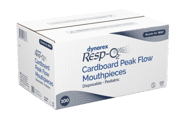 Dynarex 36117 Cardboard Peak Flow Mouthpieces, Pediatric, Disposable, 100/cs