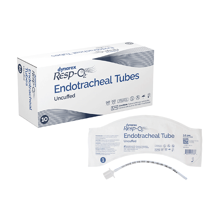 Dynarex 36222 Endotracheal Tubes - Uncuffed, 3.0 mm, 10/bx