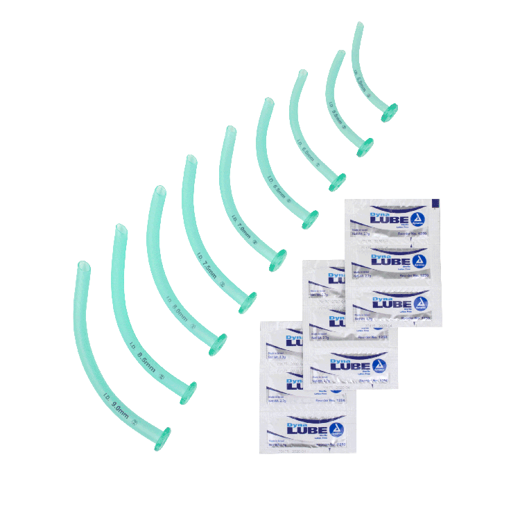 Dynarex 36271 Nasopharyngeal Airway Kits - 9 NPA + 9 packs of Jelly, 1/bx