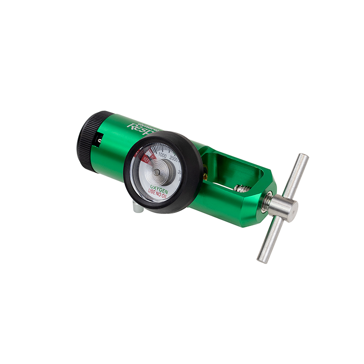 Dynarex 36355 CGA 870 Mini Oxygen Regulator - 0-8 LPM, 0-8 LPM, Barb Outlet, Brass-Sl, 5/1/cs