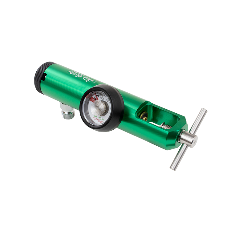 Dynarex 36359 CGA 870 Extended Oxygen Regulator - 0-15 LPM, 0-15 LPM, DISS Outlet, Brass-S, 5/1/cs