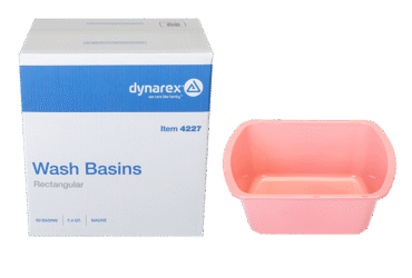 Dynarex 4227 Wash Basin Rectangular, 7.4 qt. Mauve, 50/cs