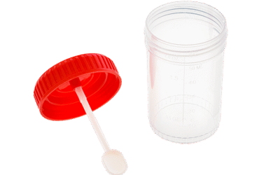 Dynarex 43010 Stool Specimen Container with Spoon, 60ml, 400/cs