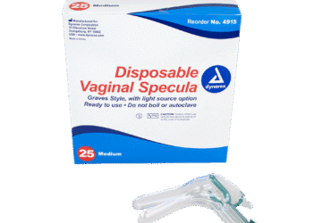 Dynarex 4915 Vaginal Specula Disposable w/ Light Option, Medium, 4/25/cs