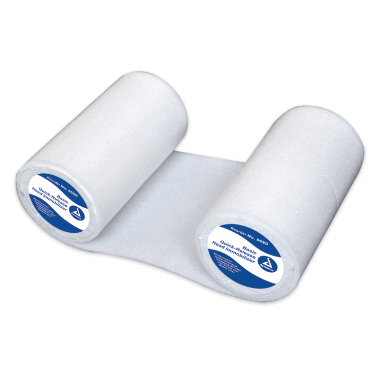 Dynarex 5629 Basic Quick-Release Head Immobilizer, White, 5/cs