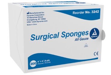 Dynarex 3242 Surgical Gauze Sponge, 4" x 4" 8 Ply, 20/200/cs