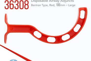 Dynarex 36308 Oral Airways (Berman Type), 100 mm, Adult Large, Red, 100/cs