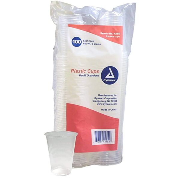 Dynarex 4255 Plastic Cups, 5 oz., 25/100/cs
