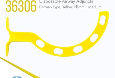 Dynarex 36306 Oral Airways (Berman Type), 90 mm, Adult Medium, Yellow, 100/cs