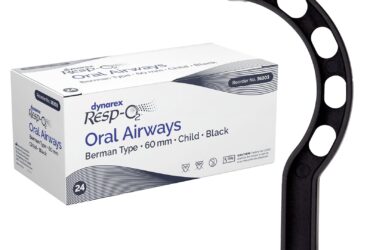 Dynarex 36317 Disposable Guedel Airway, 60 mm, Toddler, Black, 10/bx