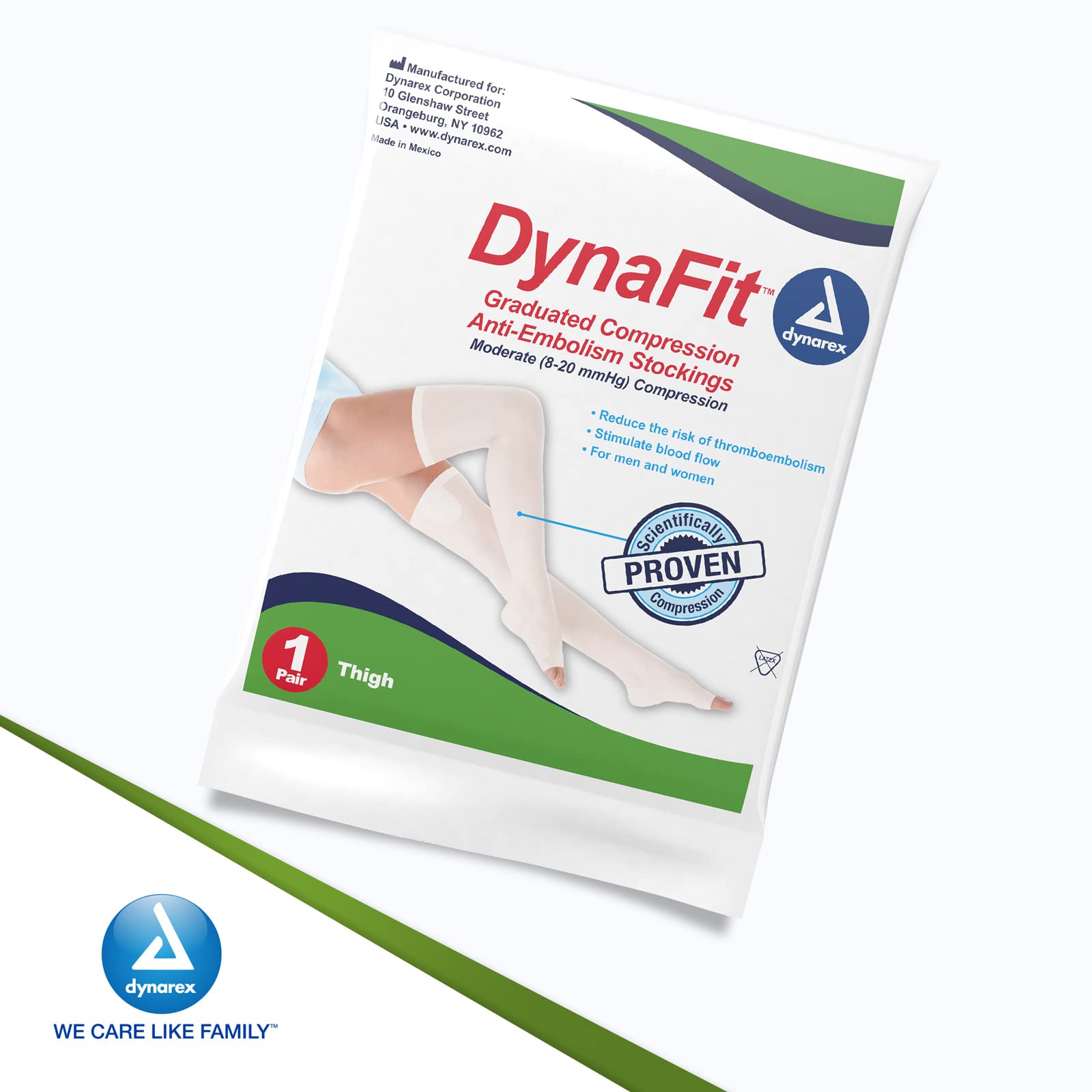 Version 1.0.0 Dynarex 1915 DynaFit Compression Stockings - Thigh, Medium, 5/12/cs
