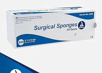 Dynarex 3222 Surgical Gauze Sponge, 2" x 2" 8 Ply, 25/200/cs