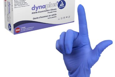 Dynarex 2518 DynaPlus Nitrile Exam Gloves, Large, Powder-Free, Violet, 10/200/cs