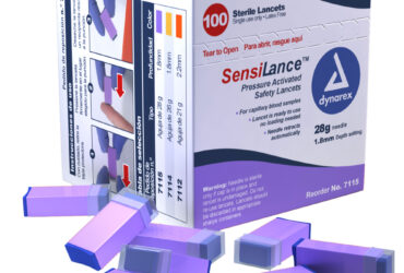 Dynarex 7115 Pressure Activated Safety Lancets - Sterile, 28G, 1.8 mm, 10/100/cs