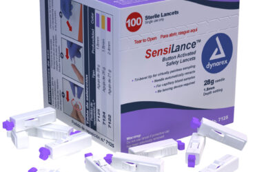 Dynarex 7125 Button Activated Safety Lancets - Sterile, 28G, 1.8 mm, 10/100/cs