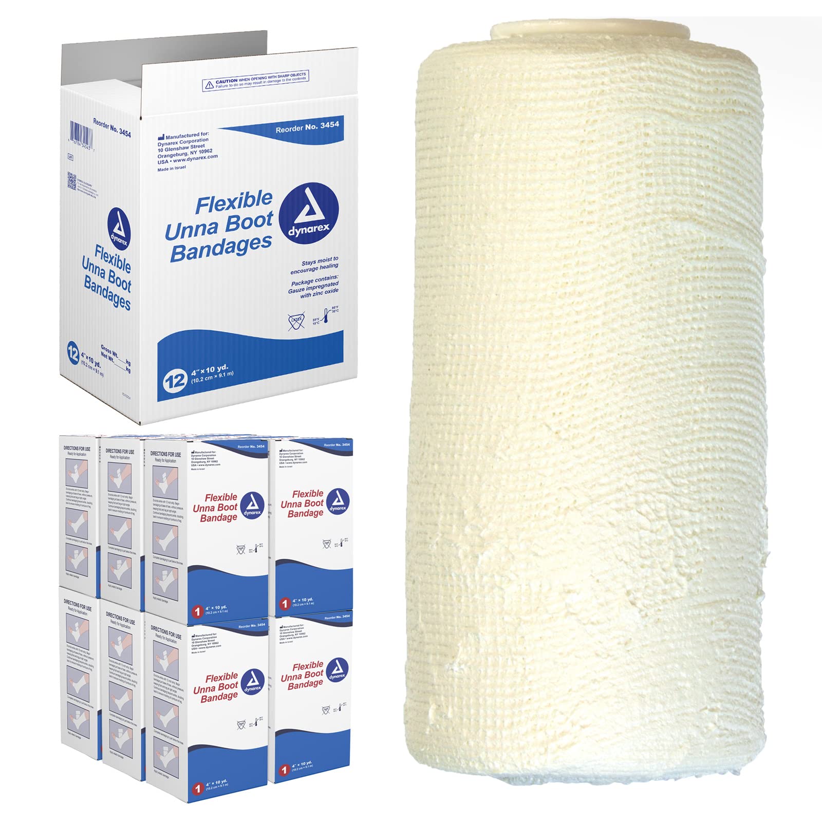 Version 1.0.0 Dynarex 3454 Unna Boot Bandages, 4" x 10 yd, 12/cs