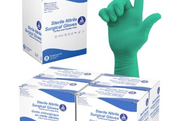 Dynarex 6533 Sterile Nitrile Surgical Gloves, Pairs, Size 6.0, 4/50/cs
