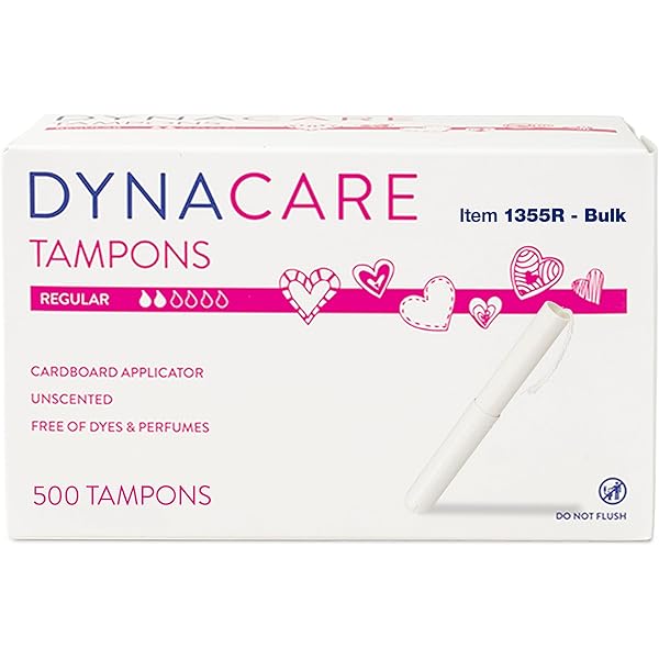 Dynarex 1355R-BULK Regular Tampons Cardboard Applicator - Bulk, 6-9gr absorbency, 500/cs