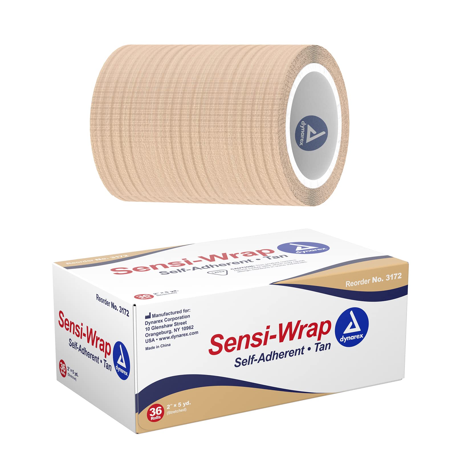 Version 1.0.0 Dynarex 3172 Sensi Wrap, Self-Adherent, 2" x 5 yd Tan, 36/cs