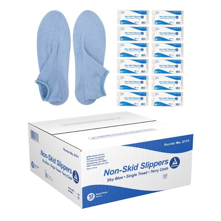 Dynarex 2171 Non-Skid Slippers, Medium, Sky Blue, 12/cs