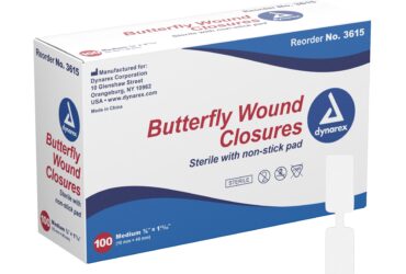 Dynarex 3615 Butterfly Wound Closure - Sterile, 3/8" x 1 13/16", 24/100/cs