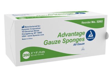 Dynarex 3262 Advantage Surgical Sponges, 2" x 2" 8 Ply, 25/200/cs