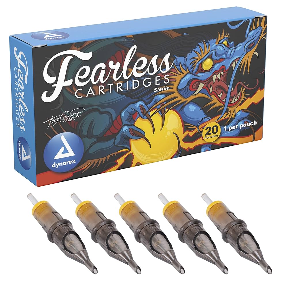 81MFor5sIML._UF10001000_QL80.jpg Dynarex 9364 Fearless Tattoo Cartridges - Round Shader, 1208RS, 5/20/cs