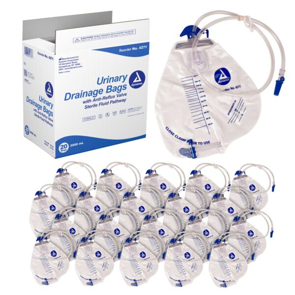 Dynarex 4271 Urinary Drainage Bag, 20/cs
